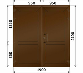Пластиковая коричневая глухая дверь 1900x2100