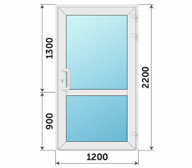 Пластиковая межкомнатная остекленная дверь в коттедж 1200x2200