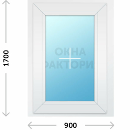 Пластиковое окно KBE 900х1700 глухое
