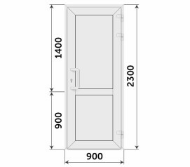 Межкомнатная белая дверь 900x2300