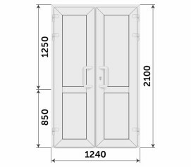 Пластиковая глухая дверь в тамбур 1240x2100