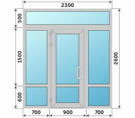 Теплая алюминиевая входная группа 2300x2600