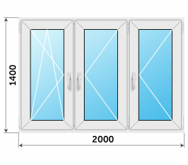 Пластиковое окно 2000x1400
