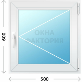 Пластиковое окно KBE 500х600 открывающееся
