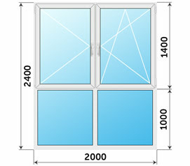 Панорамное остекление балкона 2000x2400