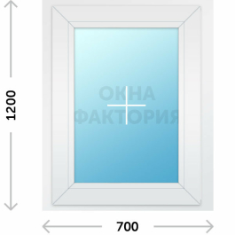 Пластиковое окно KBE 700х1200 глухое