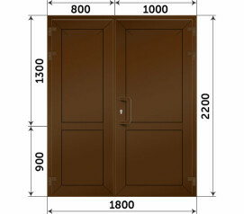Пластиковая коричневая глухая дверь 1800x2200