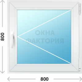 Пластиковое окно KBE 800х800 открывающееся