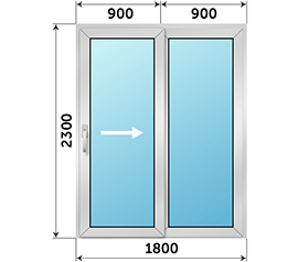 Полуторная дверь остекленная Provedal 1800x2300