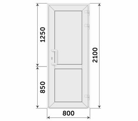 Пластиковая одностворчатая глухая дверь 800x2100