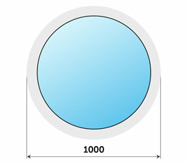 Пластиковое окно из профиля Рехау круглое Д-1000 2 камеры