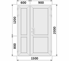 Пластиковая тамбурная глухая дверь 1500x2000