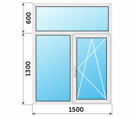 Пластиковое окно 1500x1900