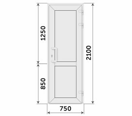 Дверь белая для частного дома 750х2100
