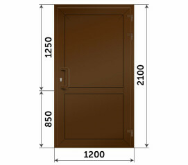 Пластиковая коричневая глухая дверь 1200x2100