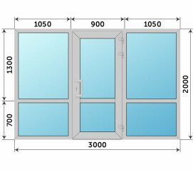 Холодное алюминиевое остекление 3000x2000