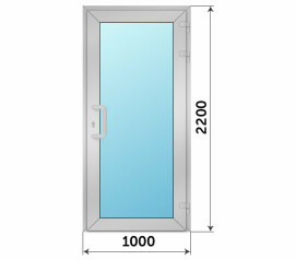 Одностворчатая подъездная дверь из алюминия 1000x2200