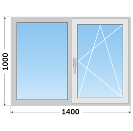 Готовое распашное окно из алюминия