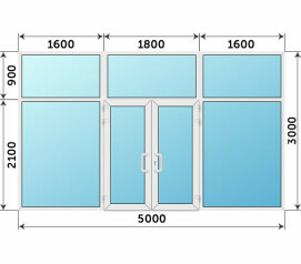 Теплая пластиковая входная группа в магазин 5000x3000