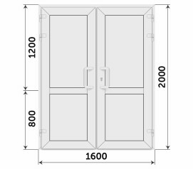Пластиковая глухая дверь в тамбур 1600x2000
