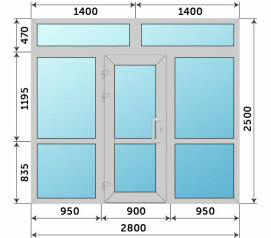 Холодная алюминиевая входная группа 2800x2500