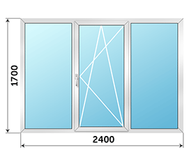 Рама балконная NEWTEC 2400x1700