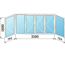 Остекление лоджии SCHUCO AWS 75 4600x1600