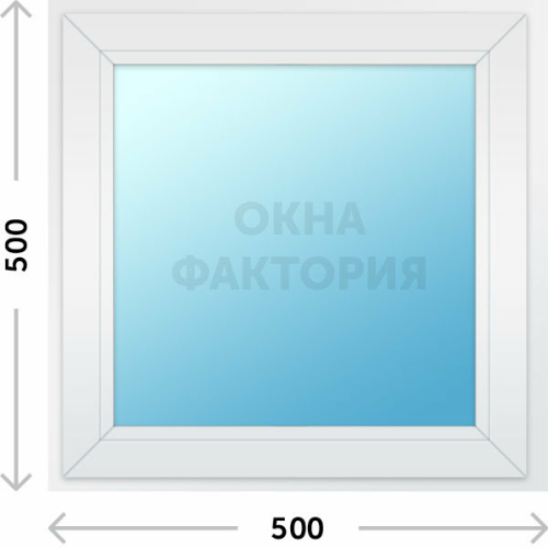 Пластиковое окно KBE 500х500 глухое