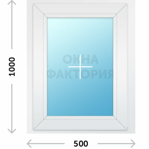 Пластиковое окно Рехау 500х1000 глухое