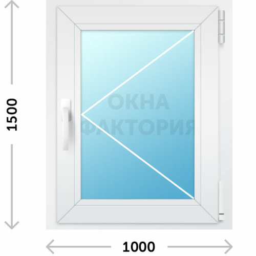Пластиковое окно Рехау 1000х1500 открывающееся