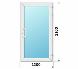 Пластиковая остекленная дверь в баню 1200x2100