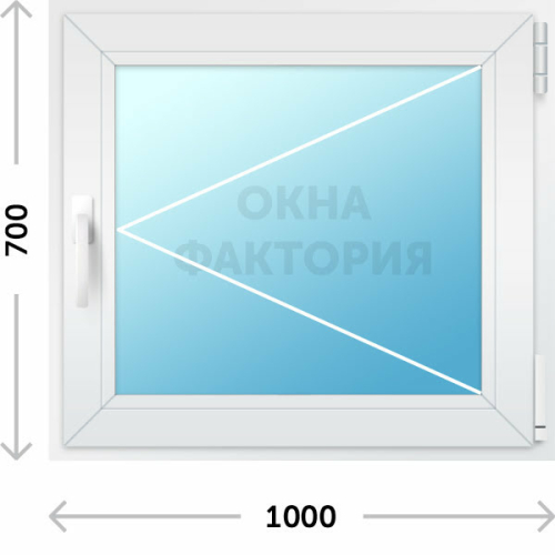 Пластиковое окно Рехау 1000х700 открывающееся