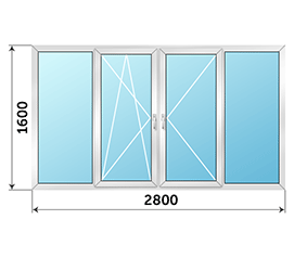 Балконное остекление NEWTEC 2800x1600