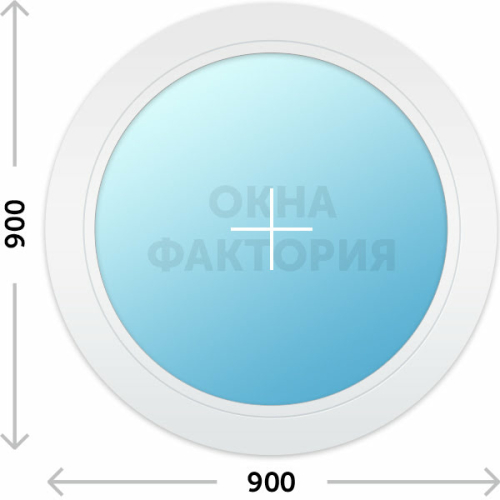 Окно ПВХ KBE круглое 900х900