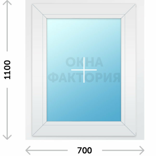 Пластиковое окно Рехау 700х1100 глухое