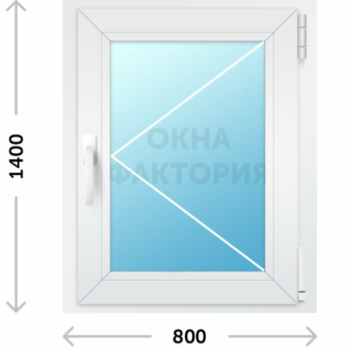 Пластиковое окно Рехау 800х1400 открывающееся