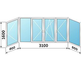 Остекление лоджии SCHUCO AWS 75 4700x1600