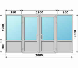 Холодная алюминиевая входная группа Provedal 3800x2200