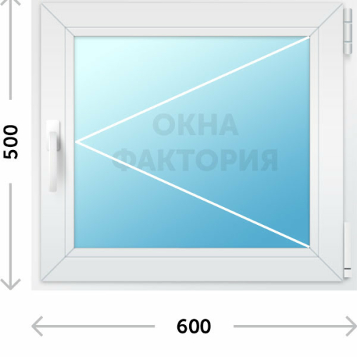 Пластиковое окно Рехау 600х500 открывающееся