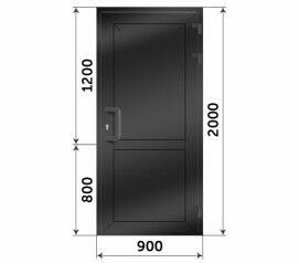 Пластиковая глухая дверь 900x2000