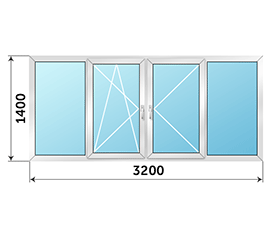 Остекление балкона SCHUCO AWS 75 3200x1400