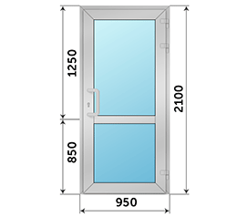 Одностворчатая дверь остекленная NEWTEC EL 72P 950x2100