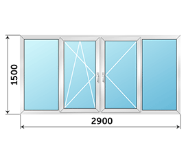 Остекление балкона SCHUCO AWS 75 2900x1500