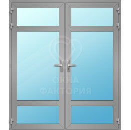 Алюминиевая двухстворчатая дверь AL-1077