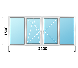 Балконная рама Realit 3200x1500