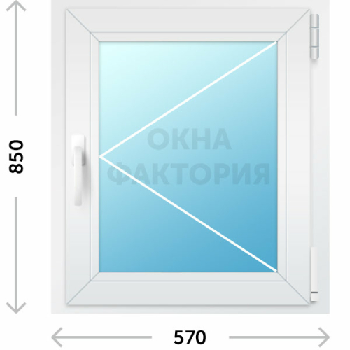 Пластиковое окно Рехау 570х850 открывающееся