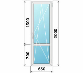Пластиковая дверь с импостом 650x2000