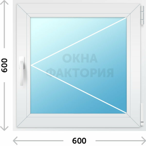 Пластиковое окно KBE 600х600 открывающееся
