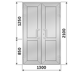 Двухстворчатая дверь глухая СИАЛ 1300x2100