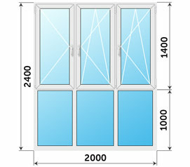 Окно 2000x2400 на лоджию
